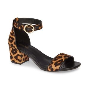 NEW Michael Kors Lena Leopard Calf Hair Sandal
